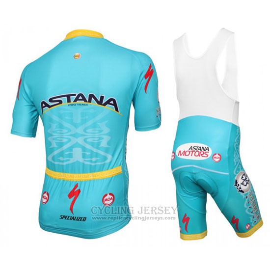 2016 Cycling Jersey Astana Light Blue Short Sleeve and Bib Short